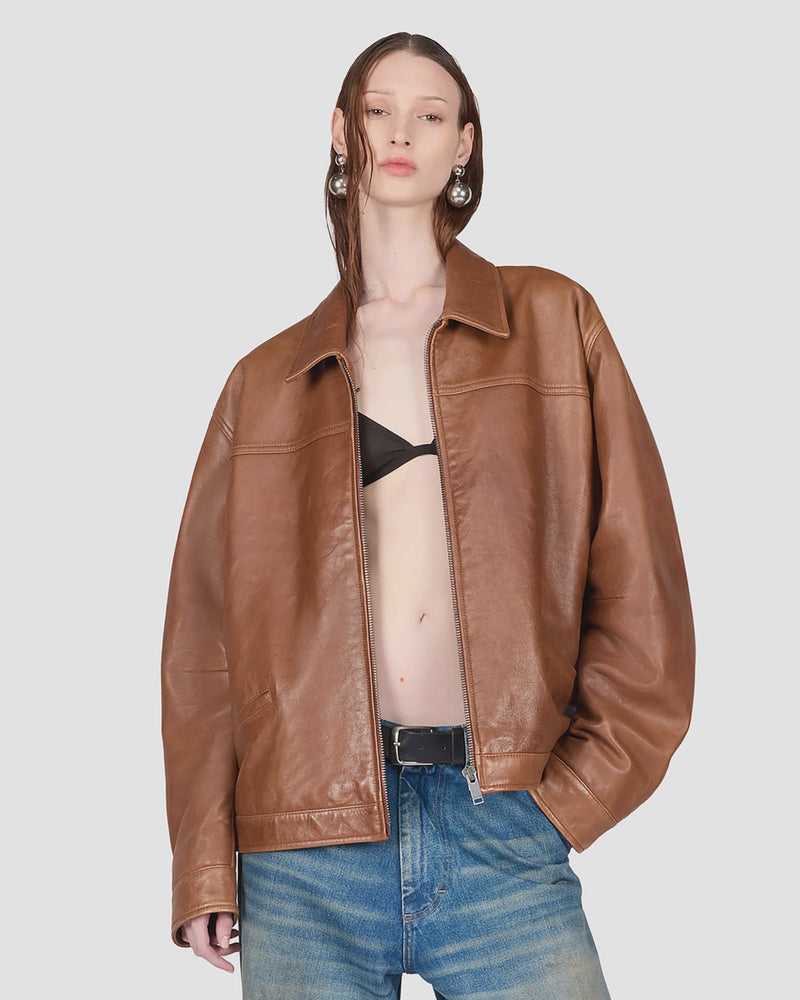 JOCELYN SILKY LEATHER JACKET