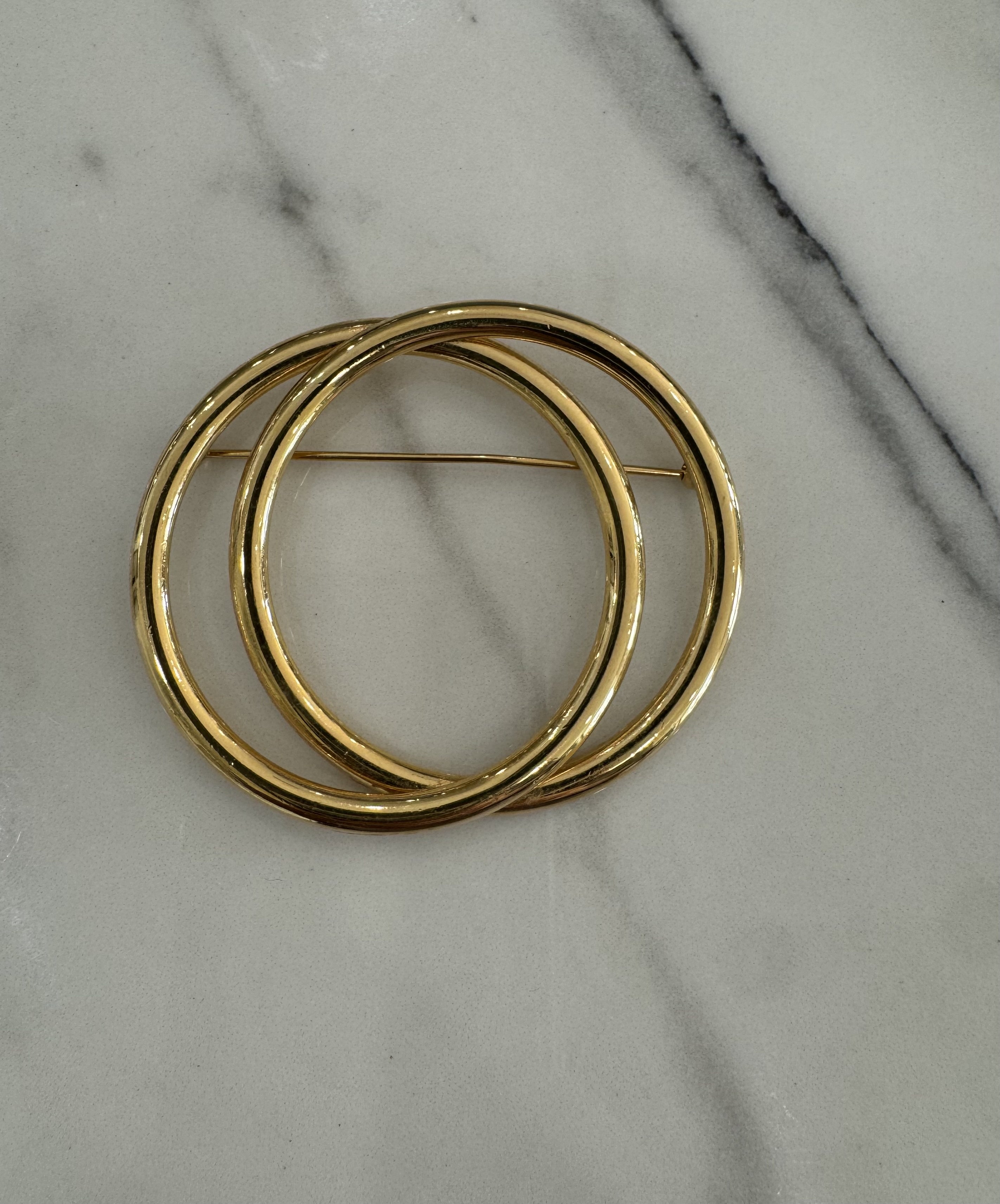 VINTAGE DBL CIRCLE BROOCH