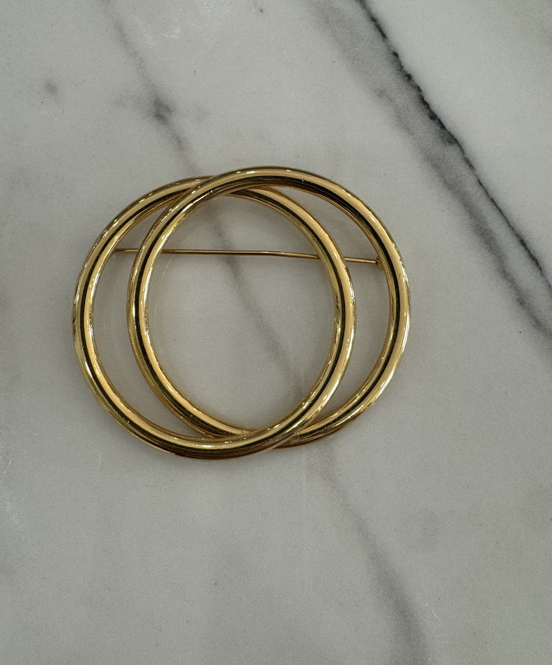 VINTAGE DBL CIRCLE BROOCH