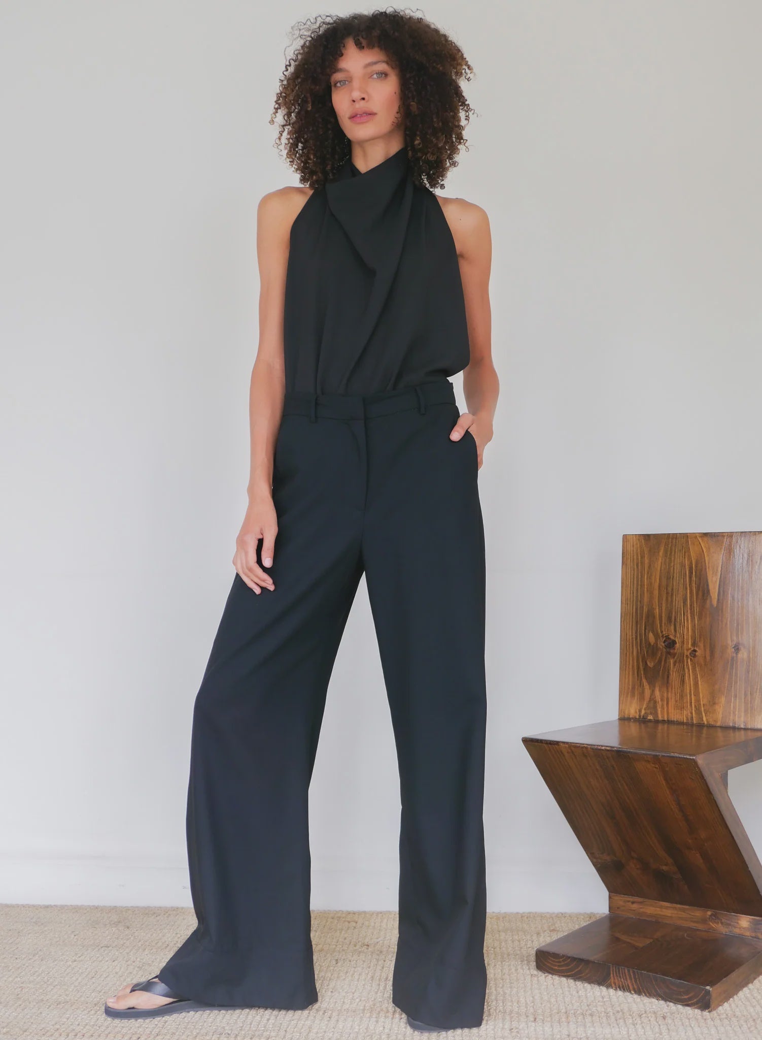 SUMMER WOOL FLARE TROUSER