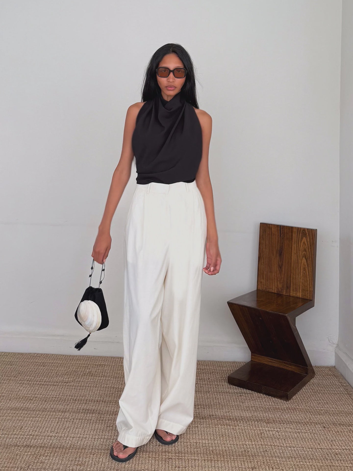 CREPE SCARF TOP