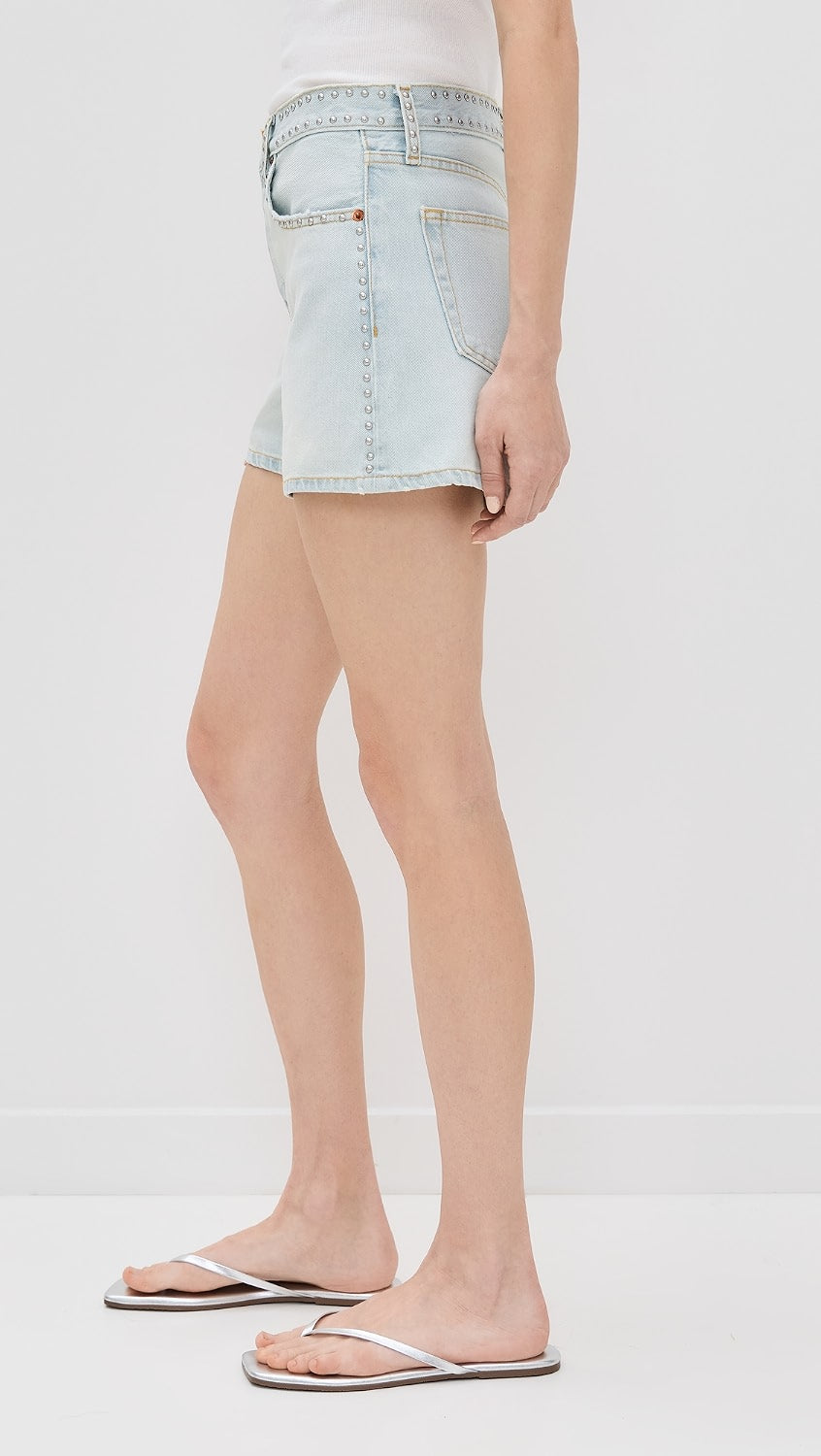 STUDDED MID RISE BOY SHORT