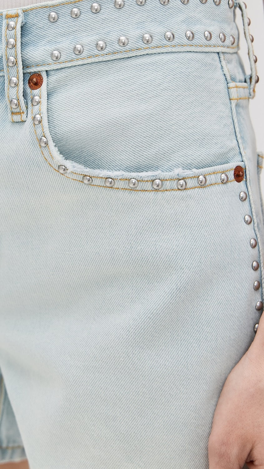 STUDDED MID RISE BOY SHORT