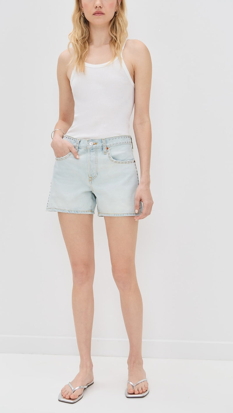 STUDDED MID RISE BOY SHORT