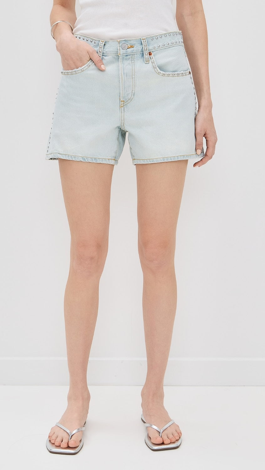 STUDDED MID RISE BOY SHORT